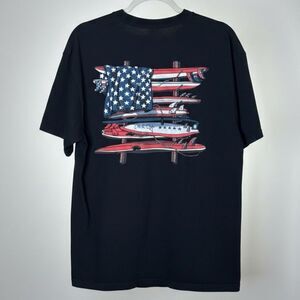 GILDAN COASTAL EDGE AMERICAN FLAG THEMED SURFBOARD SURF SHOP T-SHIRT SZ. X-LARGE